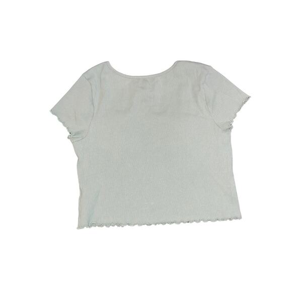 SO Goods For Life Bundle 2 Tops Ribbed Short Sleeve Scallop Trim Size XXL Y2K - Picture 3 of 7